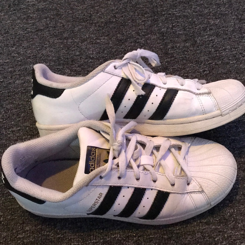 Adidas white superstars